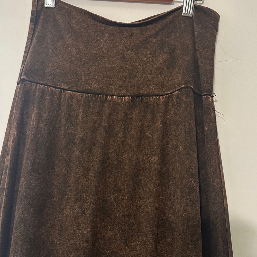Boho brown fringe skirt size Medium - Picture 2 of 4